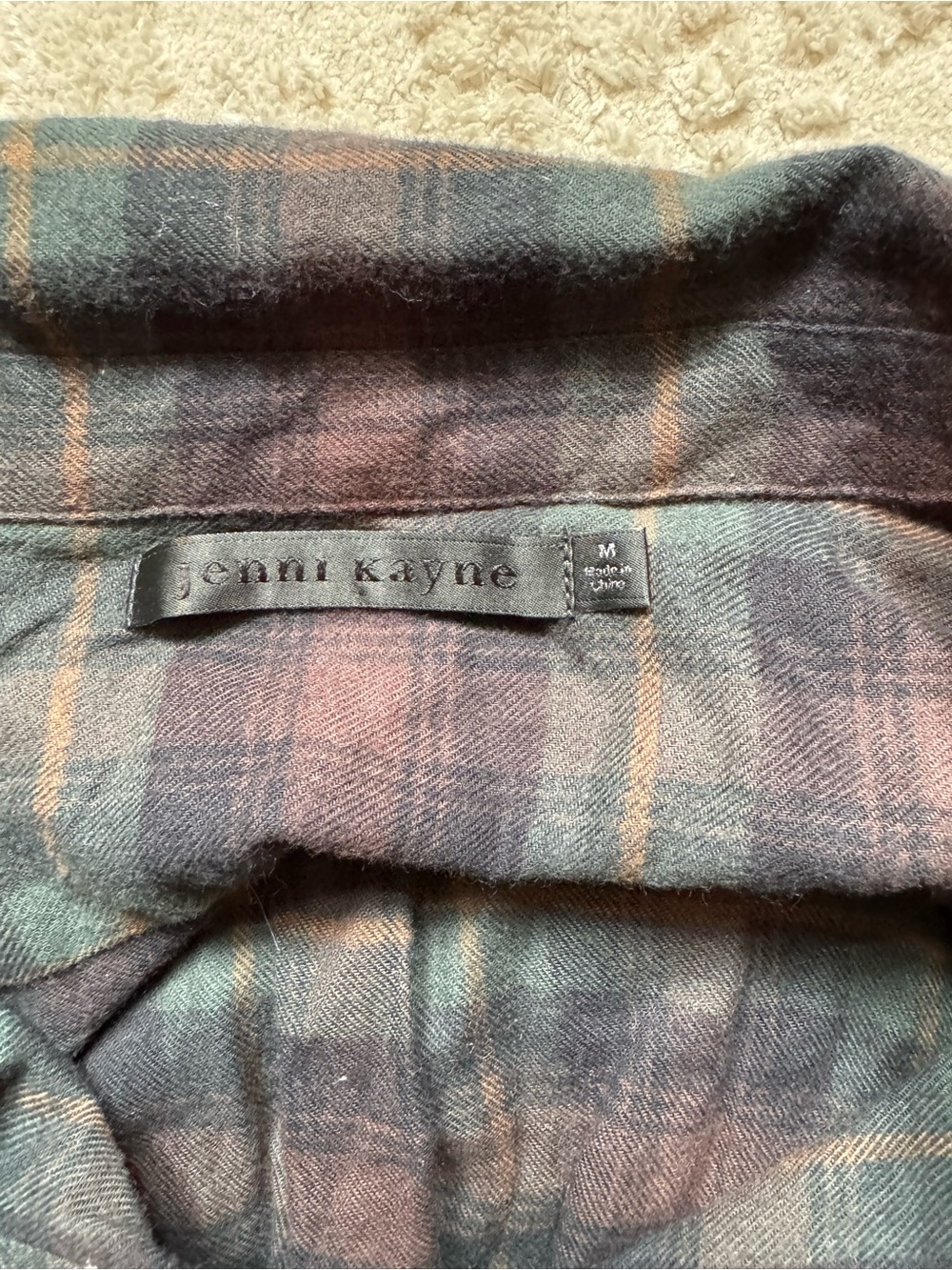Jenni Kayne Brushed Plaid Shirt Jacket in Green and Brown Tones